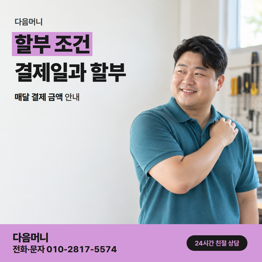 다음머니 부평카드깡 할부와 관계없이 같은 입금